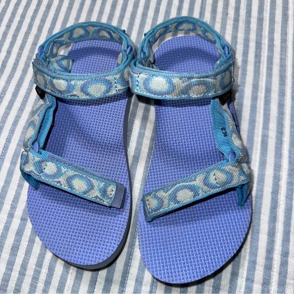 Teva Kids Original Universal Sandals Purple Blue Geometric‎ Straps Size 3